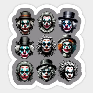 Clowncore Creepy Clown Club Sticker